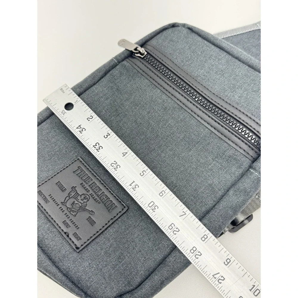 True Religion Grey Crossbody Sling Bag Chest Shoulder Pack Travel Casual YETA 2.